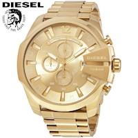 Reloj Diesel Mega Chief DZ4360 Fecha Cronometro Acero Inoxidable Dorado